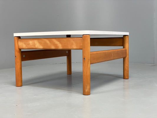 Vintage Formica Coffee Table Square White Beech 1970s Retro EB13114