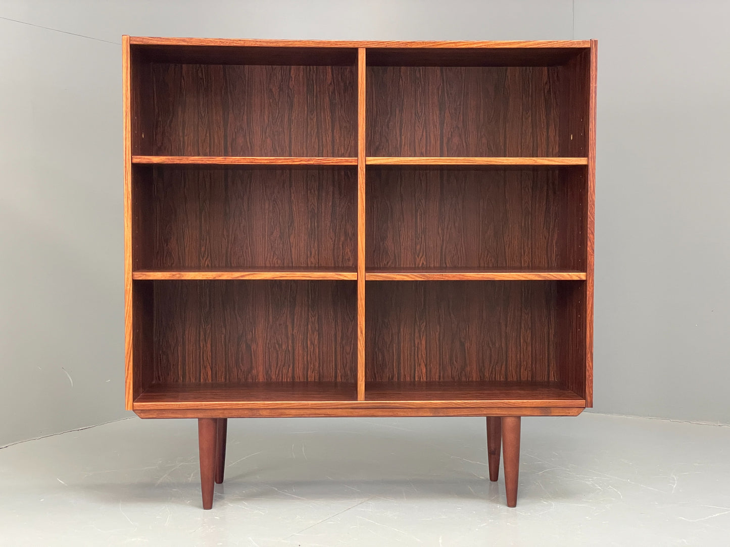 Vintage Danish 1970s Bookcase Mid Century Shelving Retro Darkwood EB12068