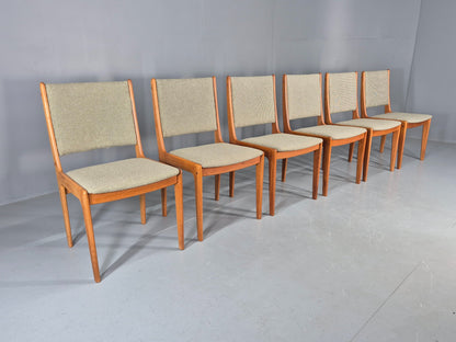 6 Vintage Johannes Dining Chairs Teak Frame 1970s Danish Retro New Seats EB12166