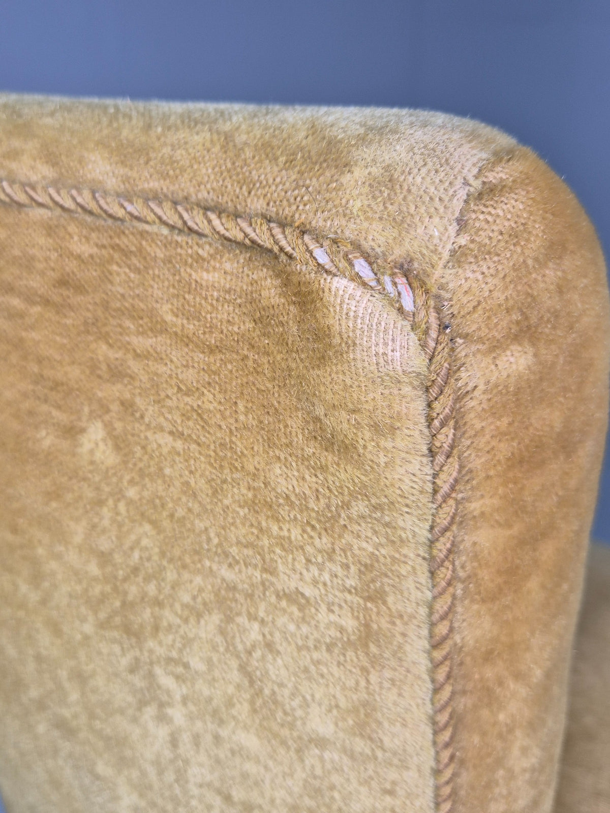 Vintage Danish Cocktail Chair 1930s Gold Velour on Fluted Legs  EB12680