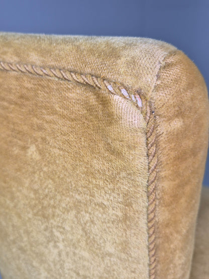 Vintage Danish Cocktail Chair 1930s Gold Velour on Fluted Legs  EB12680