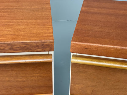 Vintage Bedside Cabinets Teak Pair Chest Of Drawers Retro 1970s White EB12625