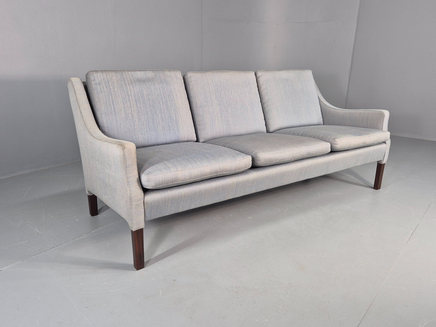 Vintage Danish 3 seater Sofa by Arne Wahl Iversen Original Cotton Retro Eb12563