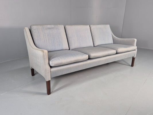 Vintage Danish 3 seater Sofa by Arne Wahl Iversen Original Cotton Retro Eb12563