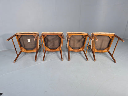 4 Vintage McIntosh Dining Chairs High back ladder Style 1960s Retro MCM EB12861