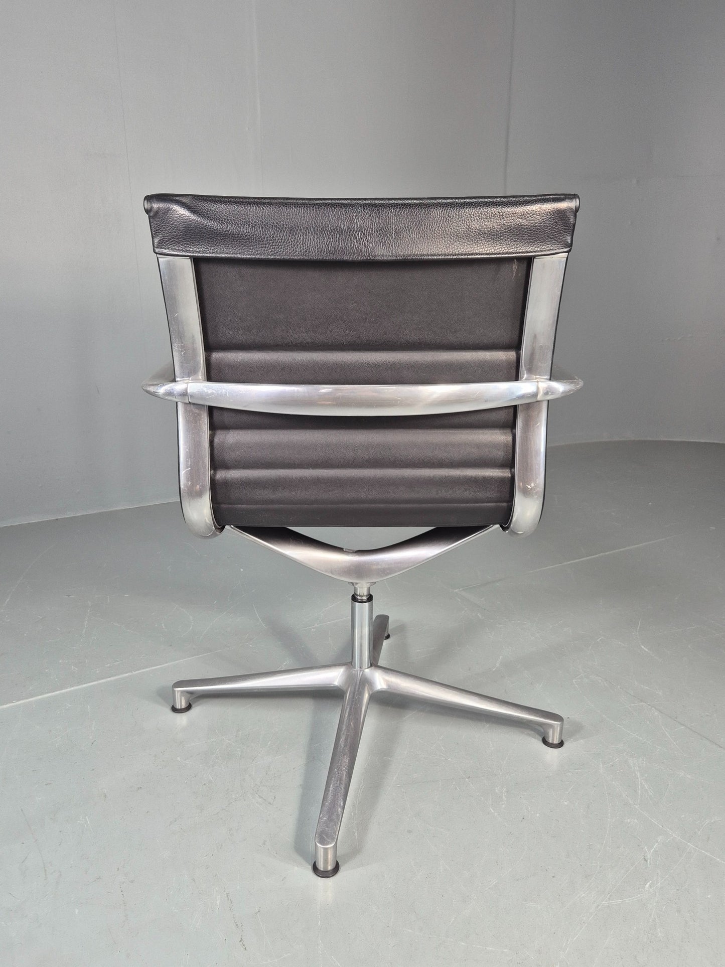 Vintage ICF Eames Style Office Chair Leather and Aluminium EB12243