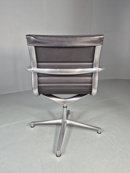 Vintage ICF Eames Style Office Chair Leather and Aluminium EB12243