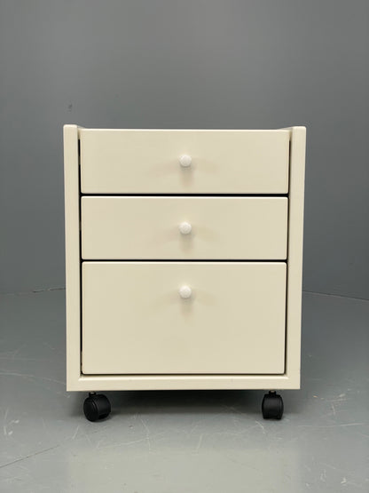 Vintage Hülsta Bedside Cabinet Chest of Drawers White 1990s EB12283