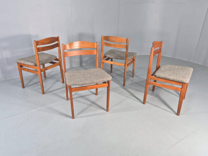4 Vintage Danish Dining Chairs Teak Frames New Upholstery Boltinge 1970s EB12263
