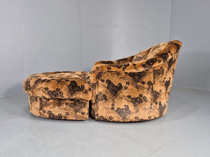 Vintage 1970s Chair and Footstool by Englender Retro Original EB12271