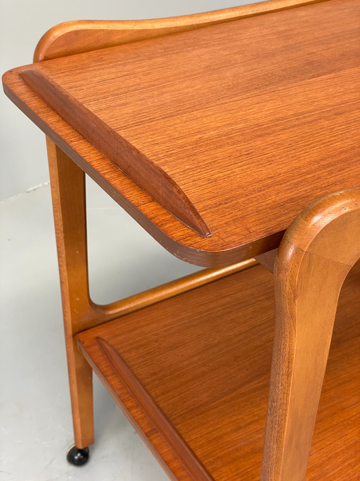 Vintage Teak Drinks Trolley 1960s Mid Century Beech On Castors Retro EB12505