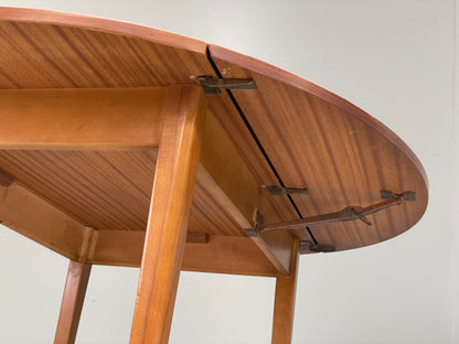 Vintage 1960s Teak Table Drop Leaf Kitchen Circular Retro Mid Century EB12496