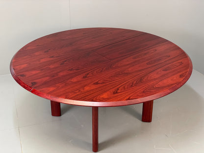 Vintage Circular Dining Table 1970s Danish Retro Rotating Top EB11990