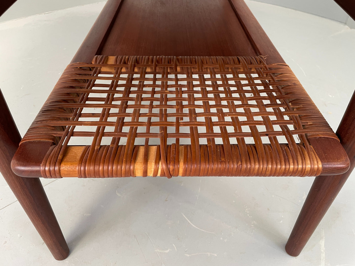 Vintage Teak Coffee Table Danish Mid Century 1960s Drawer Cane EB12356