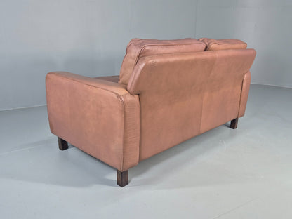 Vintage 2 Seater Leather Settee 1970s Thams Buffalo Leather Retro MCM EB12378