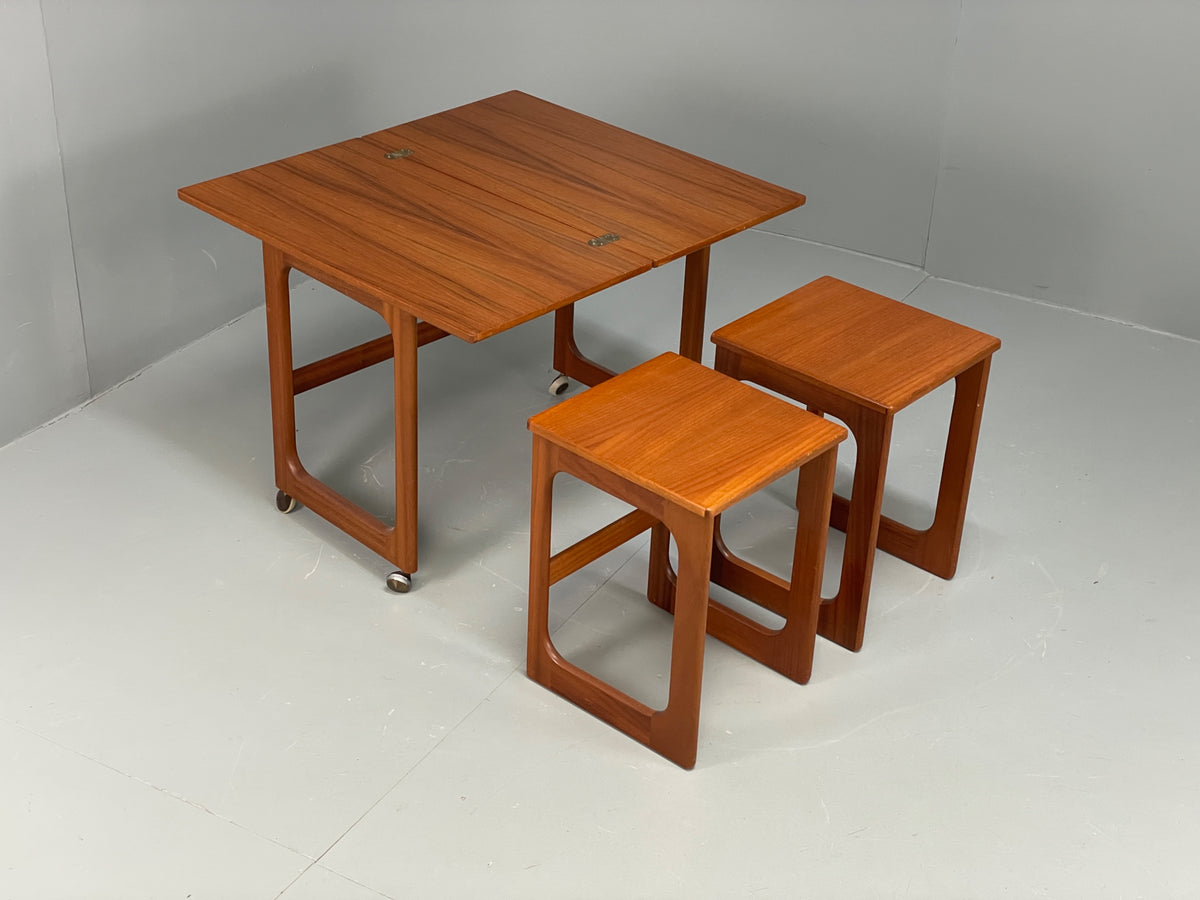 Vintage Teak Flip Table McIntosh Nesting Tables Mid Century 1960s EB12948
