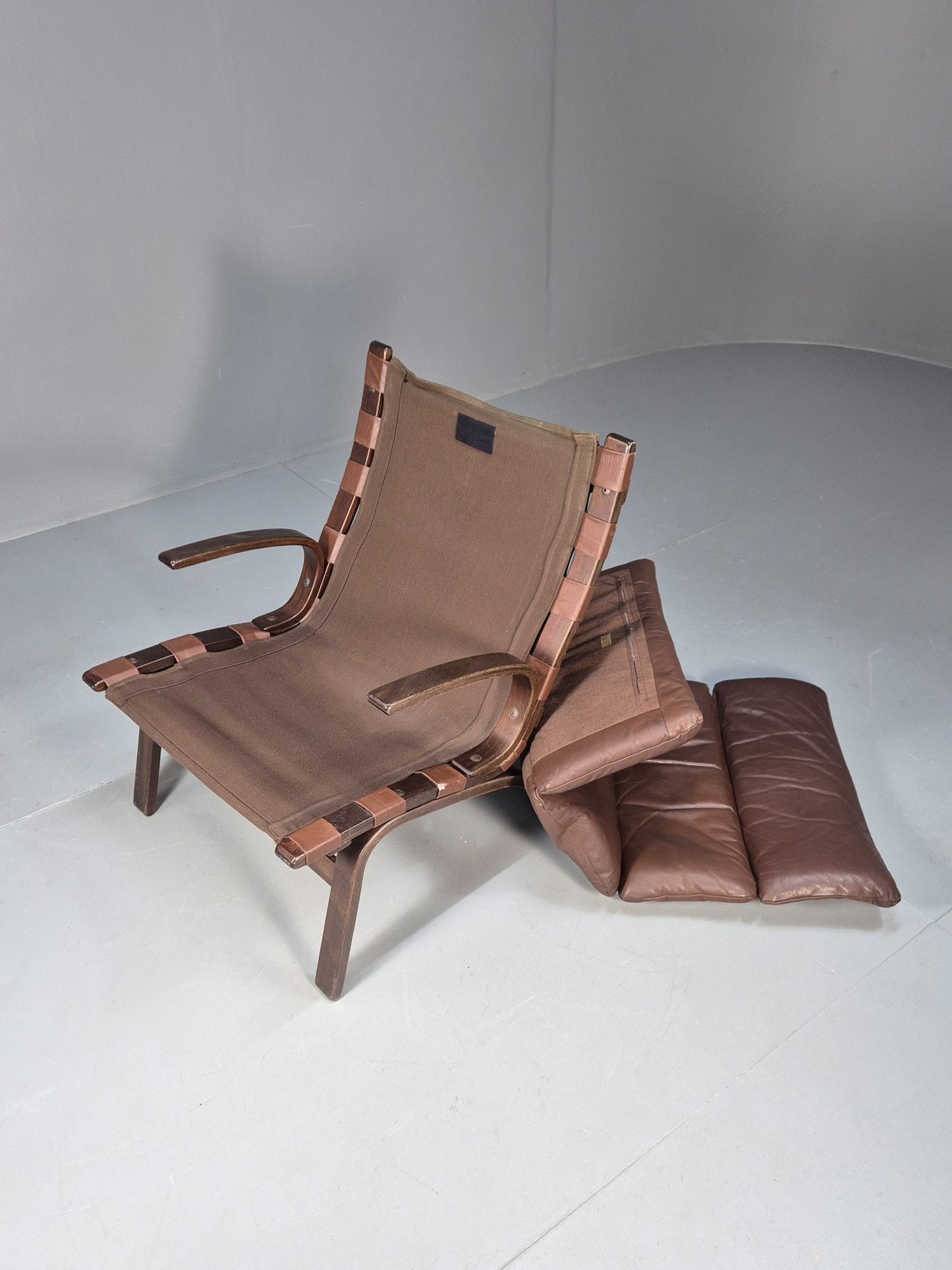 Vintage Mid Century Bentwood Danish Lounge Chair Farstup Retro 1970s EB09913