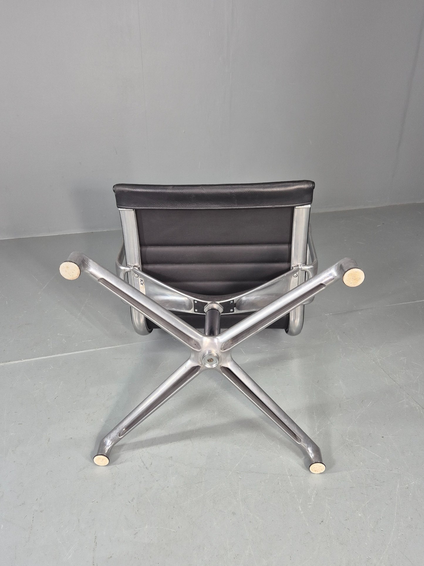 Vintage ICF Eames Style Office Chair Leather and Aluminium EB12240
