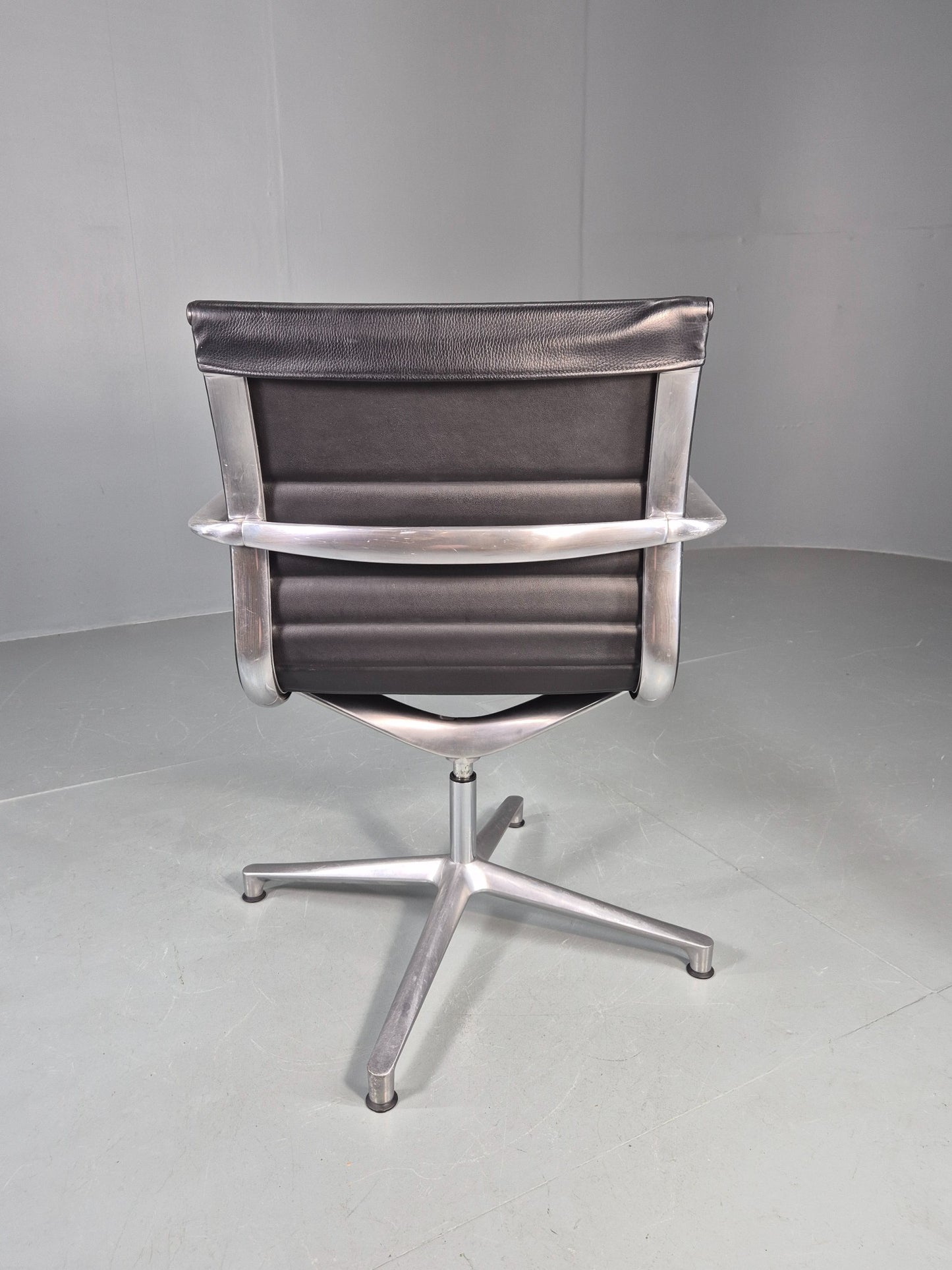 Vintage ICF Eames Style Office Chair Leather and Aluminium EB12241
