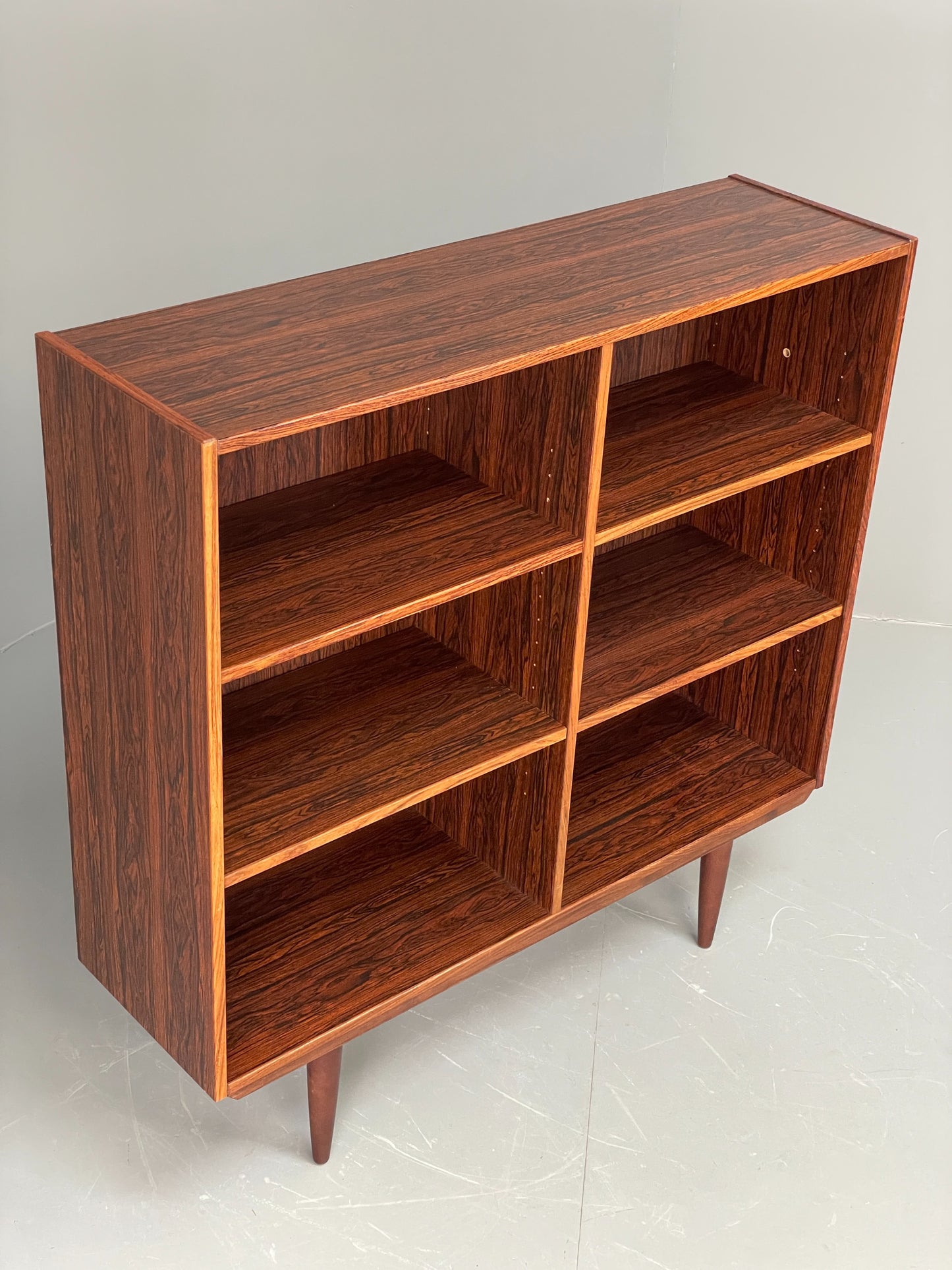 Vintage Danish 1970s Bookcase Mid Century Shelving Retro Darkwood EB12068