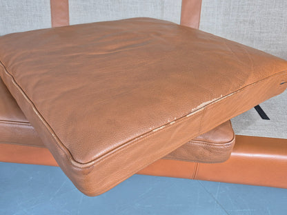 Vintage 3 Seater Sofa Danish Mid Century Skippers Tan Leather Retro  EB10530