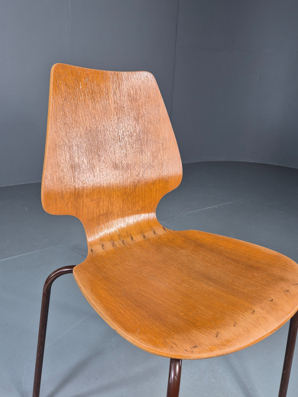 Vintage Danish Industrial Chair Oak Faced Ply 1970s Retro  EB13069