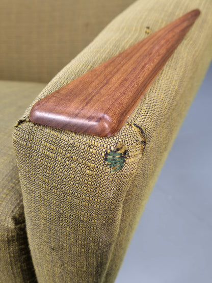 Vintage Mid Century Armchair Danish Original Green Teak Paws 1960s Retro EB8483