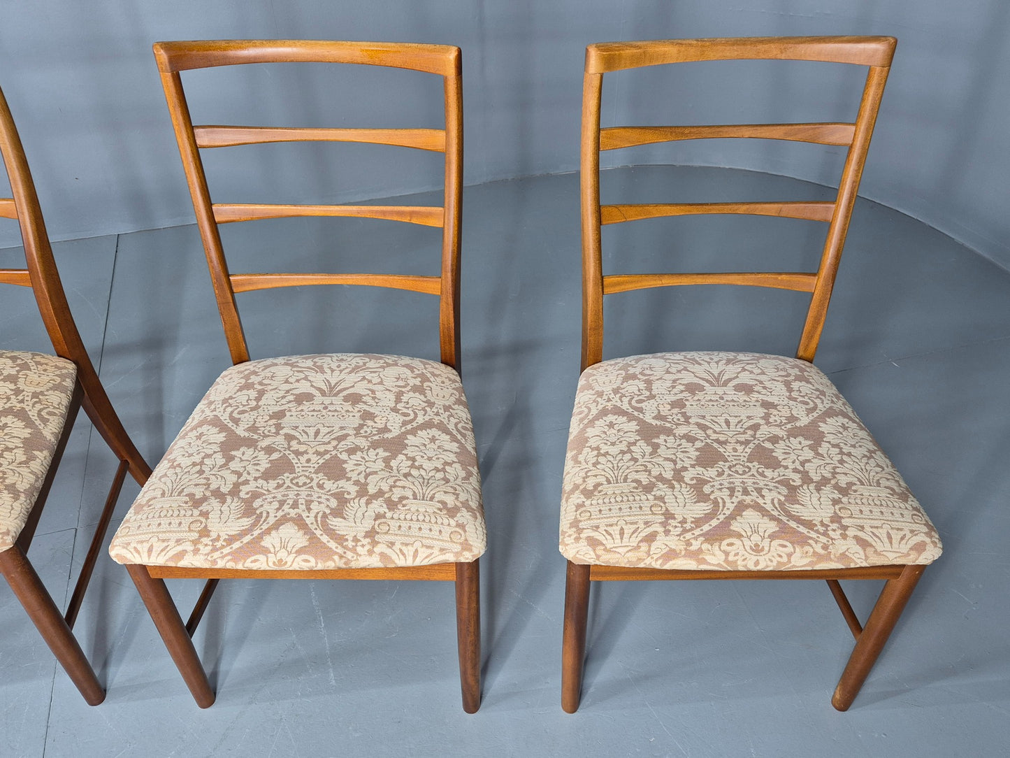 4 Vintage McIntosh Dining Chairs High back ladder Style 1960s Retro MCM EB12861