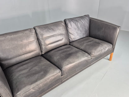 Vintage 3 Seater Sofa Danish Black Mogens Hansen 1990s MCM Retro EB11949