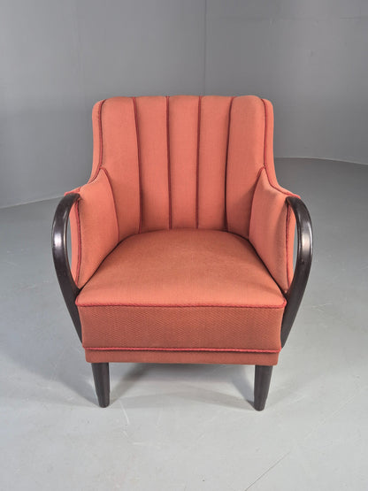 Vintage Danish Lounge Chair 1940s Design Viggo Jorgensen Attrb 1950s EB12761