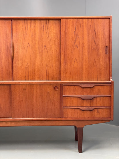 Vintage Danish Teak Highboard 1960s Mid Century Drawers Shelving Retro EB12347
