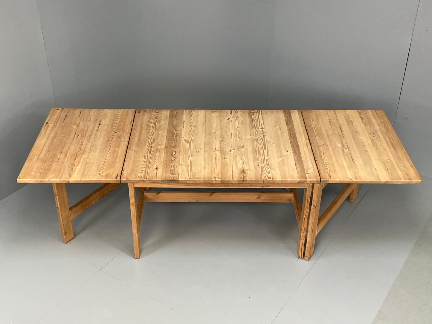 Vintage Ping Dining Table Extending Drop Leaf Chunky Solid Rustic EB10867