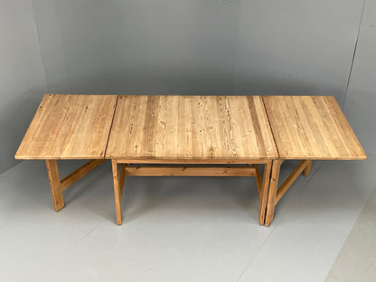 Vintage Ping Dining Table Extending Drop Leaf Chunky Solid Rustic EB10867