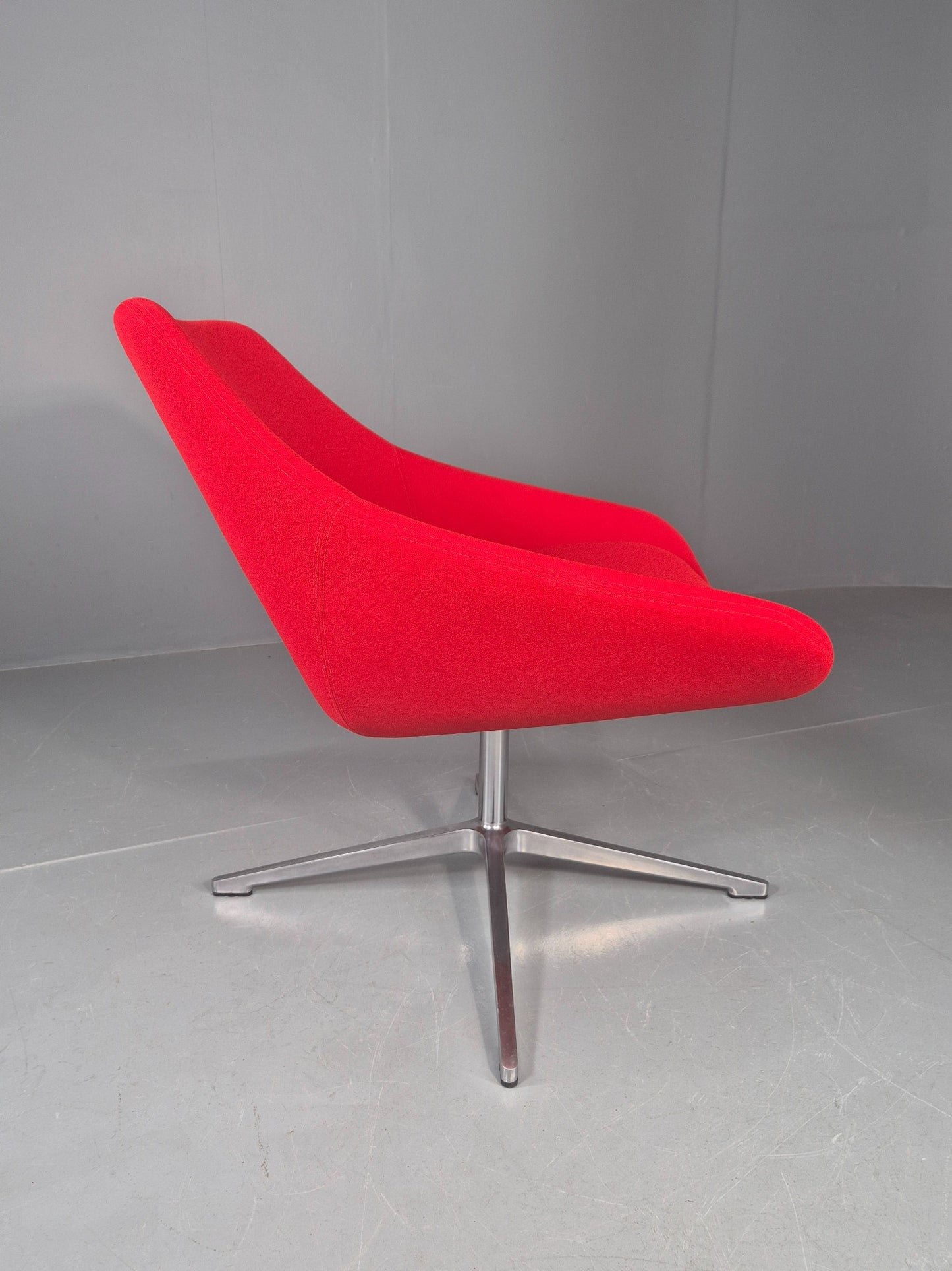 Vintage Allermuir Open Range Swivel Chair Red Fabric EB12248