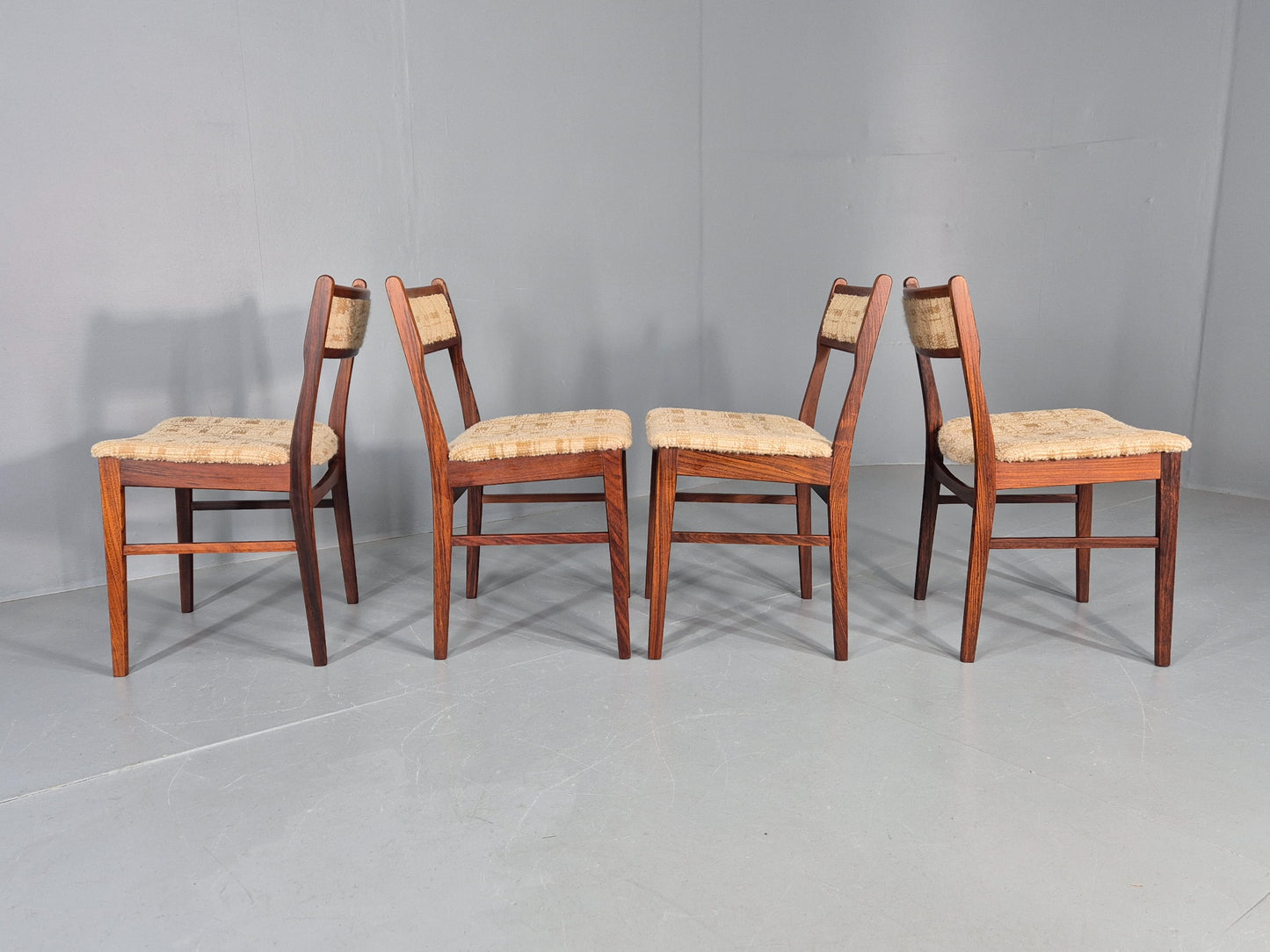 4 Vintage Midcentury Danish Dining Chairs Original 1970s Retro EB12119
