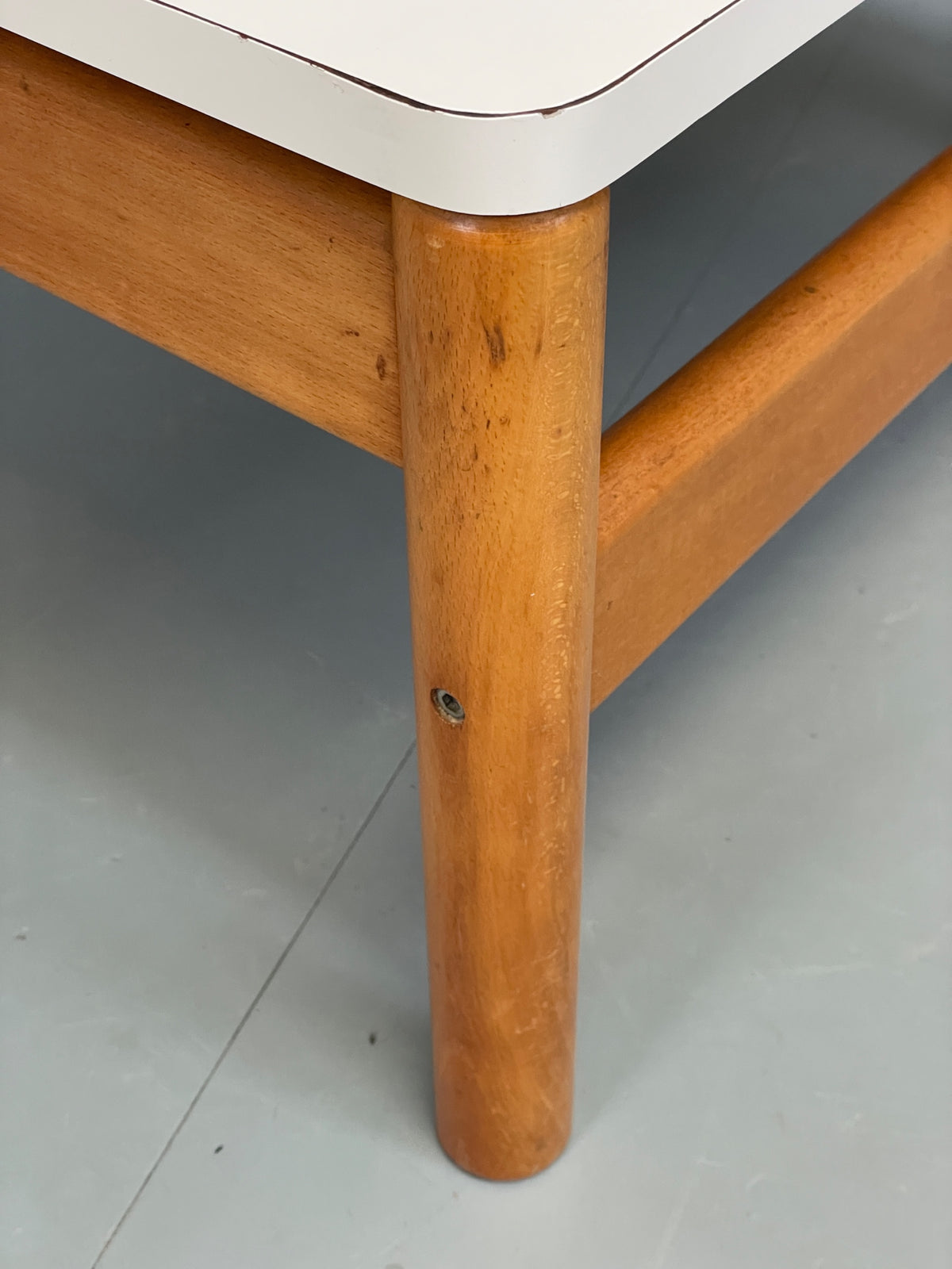 Vintage Formica Coffee Table Square White Beech 1970s Retro EB13114