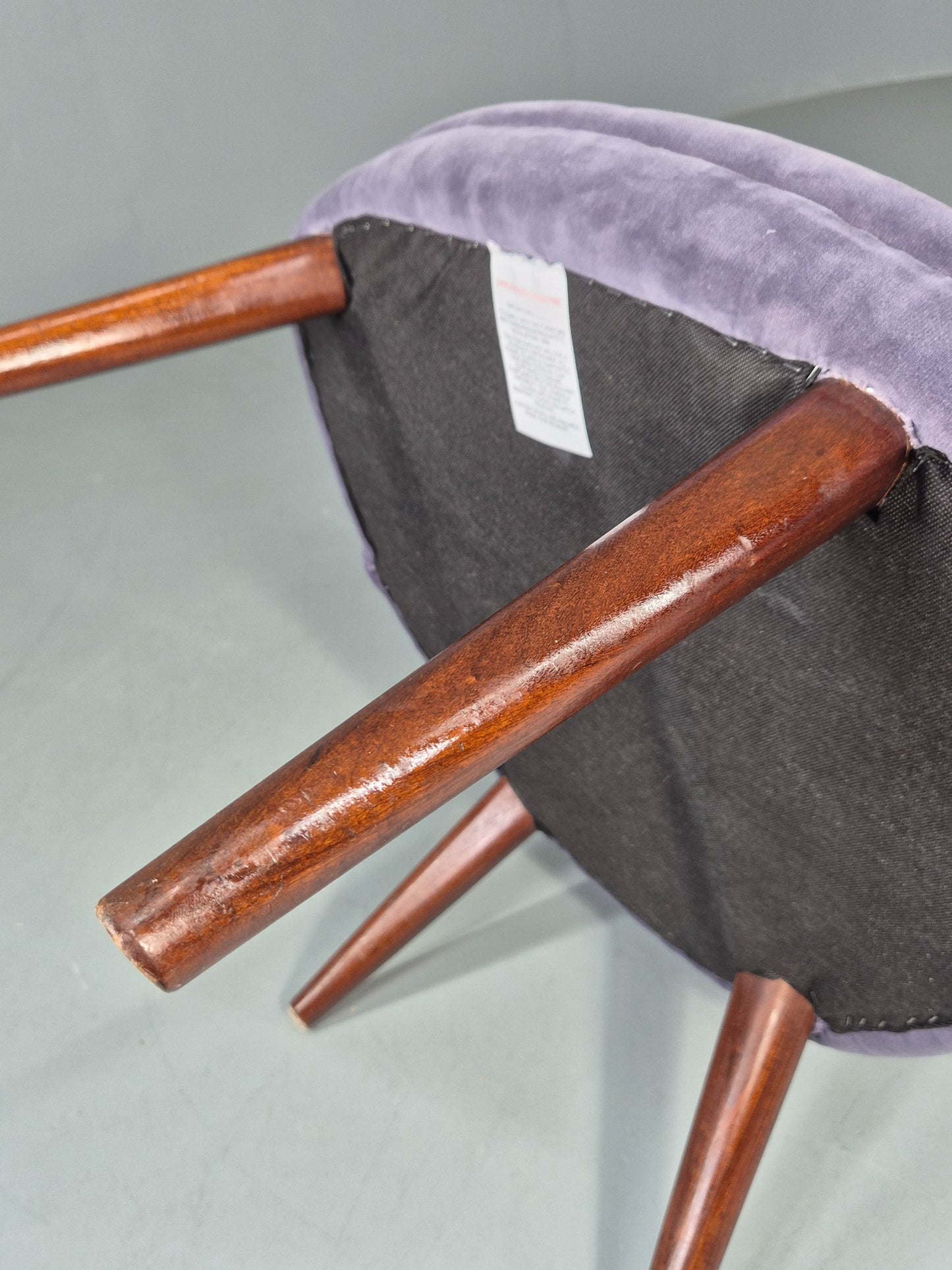 Vintage Danish Mid Century Tub Chair New Upholstery Teak Legs 1960s  EB12039