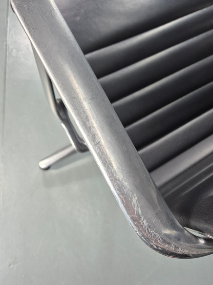 Vintage ICF Eames Style Office Chair Leather and Aluminium EB12240