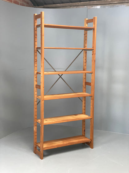 Vintage Pine Shelving Unit Adjustable Modular Open Retro Bruynzeel Solid EB13161