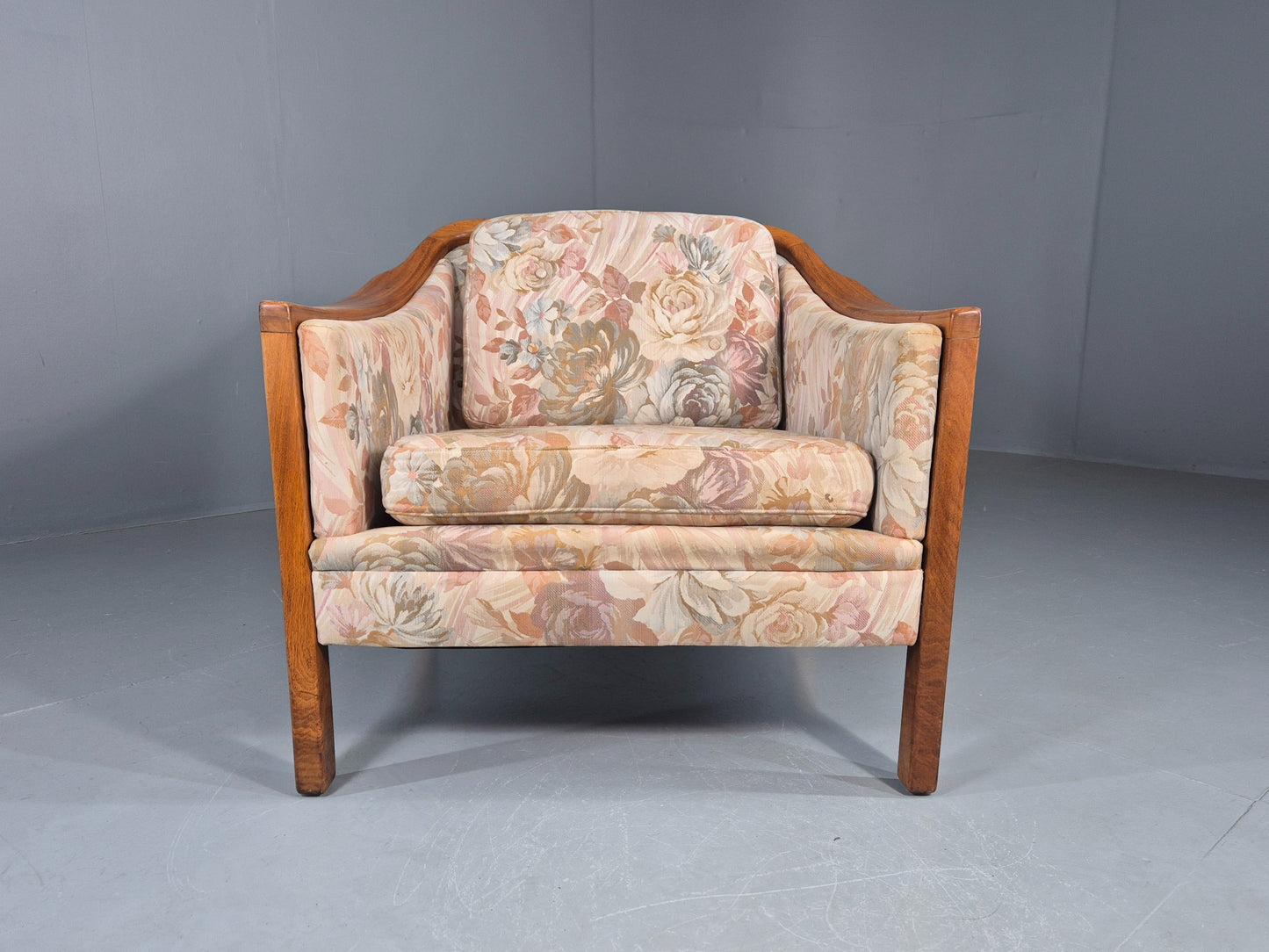 Vintage Mid Century Lounge Chair 1960 Swedish Brdr Andersen Retro Floral EB11131