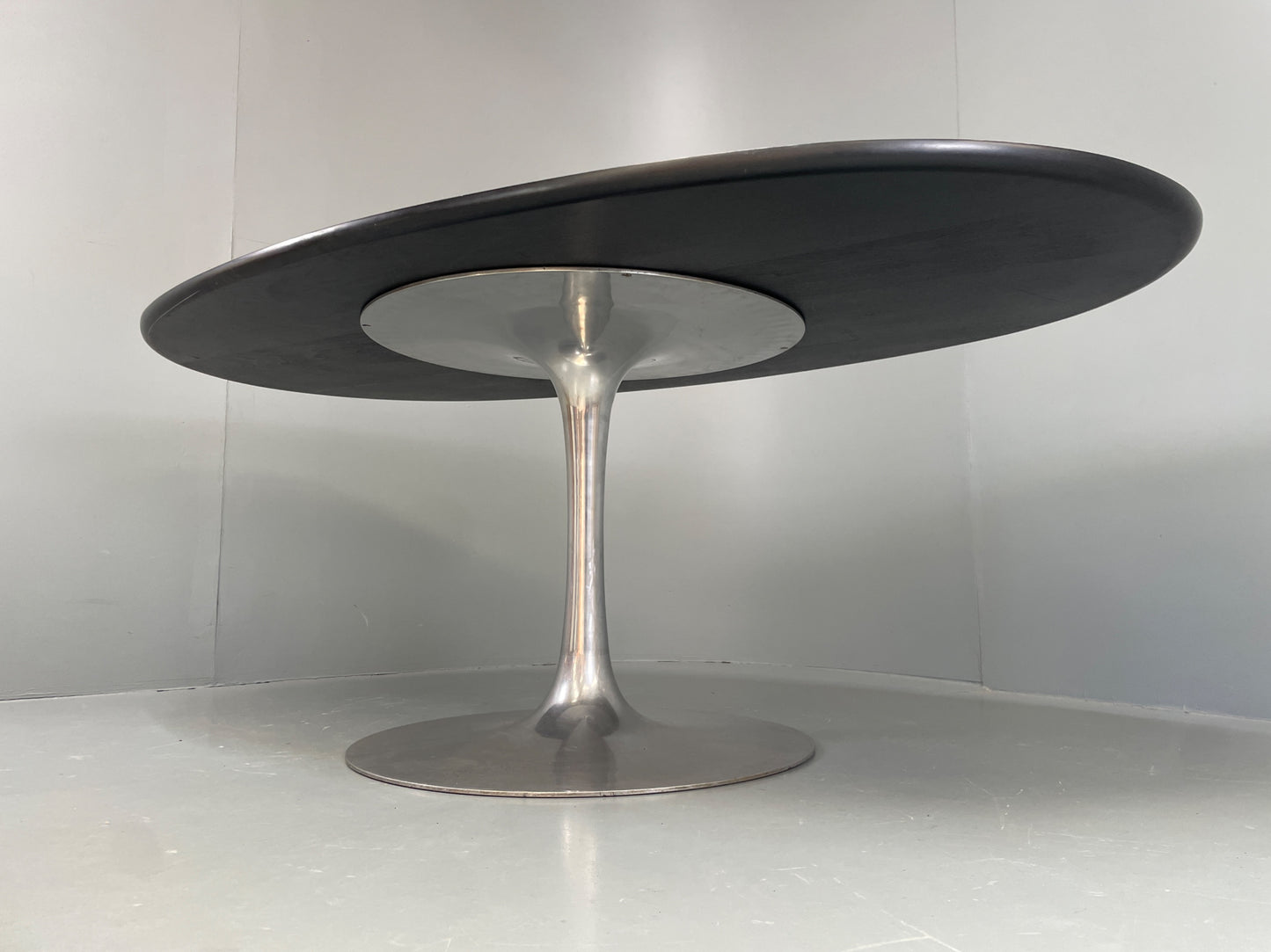 Vintage Arkana Tulip Table Oval Aluminium Base 1960s Maurice Burke EB11877