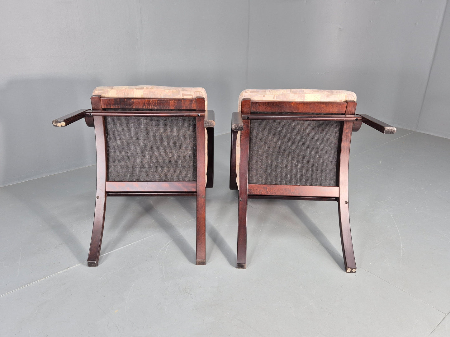 Vintage Danish Bentwood Lounge Chairs 1980s Stouby Retro MCM EB12130