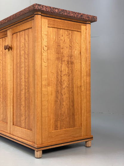 Modern Oak Granite Sideboard Solid Bespoke With Shelving Inlay EB13118