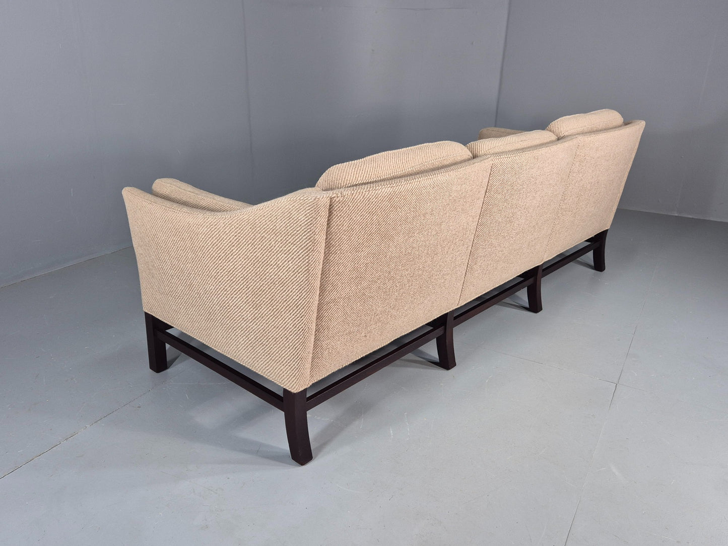 Vintage 3 Seater Sofa Danish Cream Wool Gunnar Grandt Retro MCM EB07792