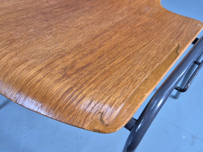 10 Vintage Stacking Chairs Industrial Danish Design Bent Ply Retro MCM EB12659