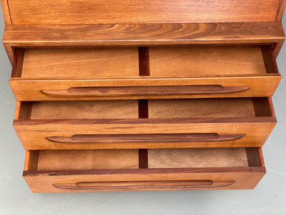 Vintage 1960s Teak Bureau Mid Century Drawers Writing Desk Retro Danish EB12219