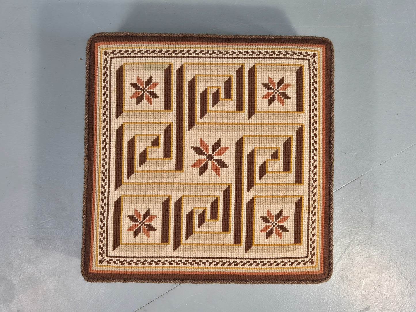 Vintage Danish Folk Art footstool 20th Century  EB12132
