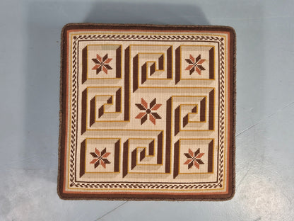 Vintage Danish Folk Art footstool 20th Century  EB12132