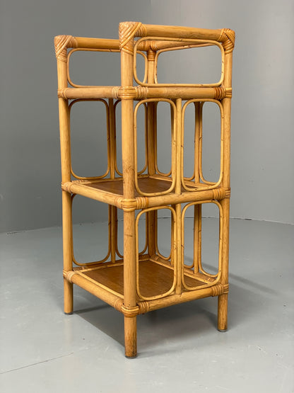 Vintage Bamboo Shelf Stand Mid Century Retro Bathroom Makeup Storage EB13121