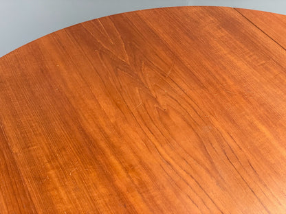 Vintage 1960s Teak Table Drop Leaf Kitchen Circular Retro Mid Century EB12496